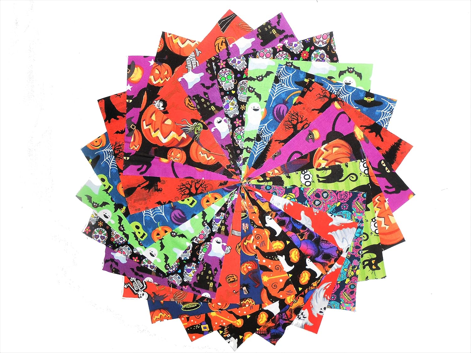 15 10 Inch Happy Halloween Layer Cake Quilting Squares15 colorways1 of Each, Multi Color, 10x10