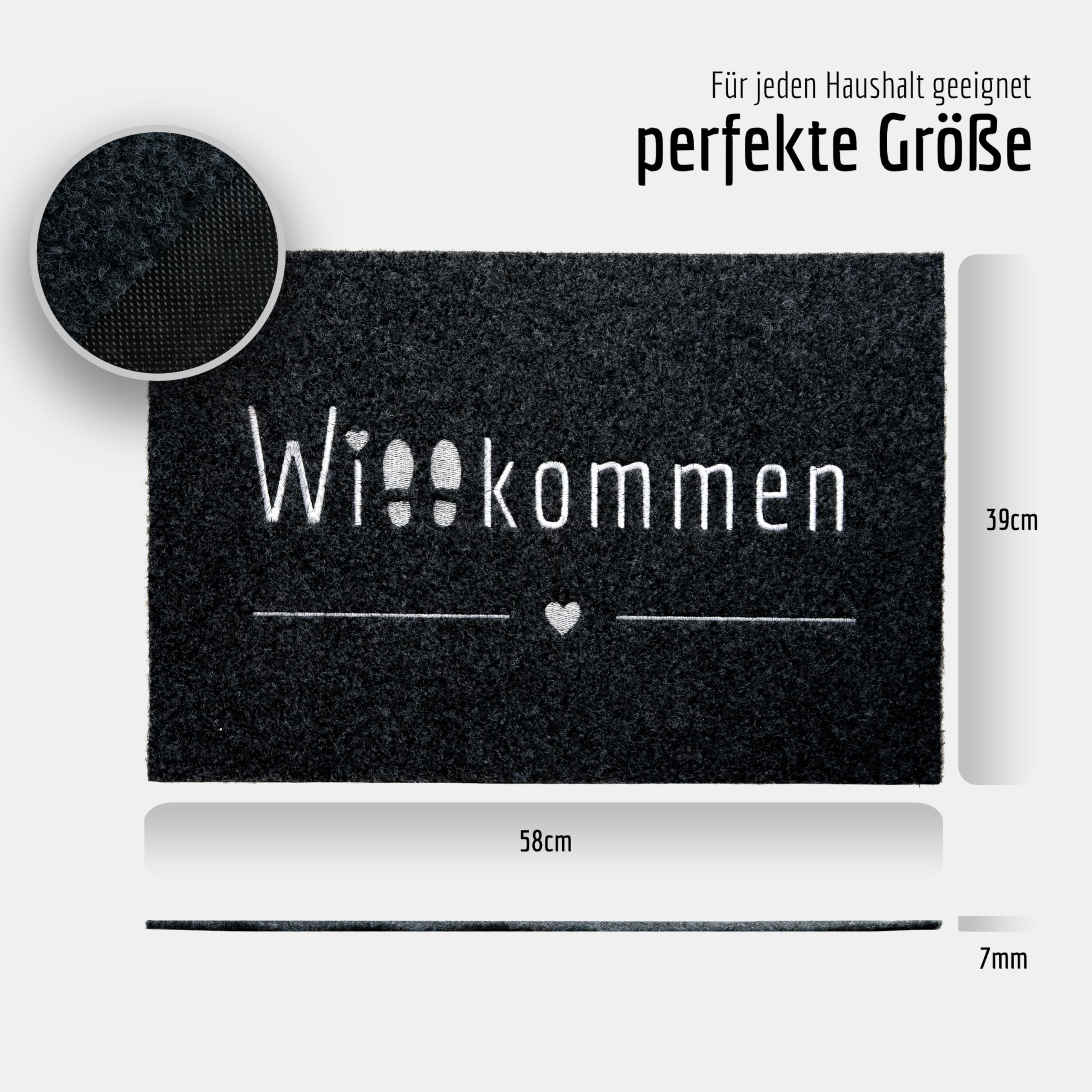 Fußmatte 40x60 I Fußmatte Willkommen I Waschbare fussmatte I fußmatte innen I Fußabtreter innen
