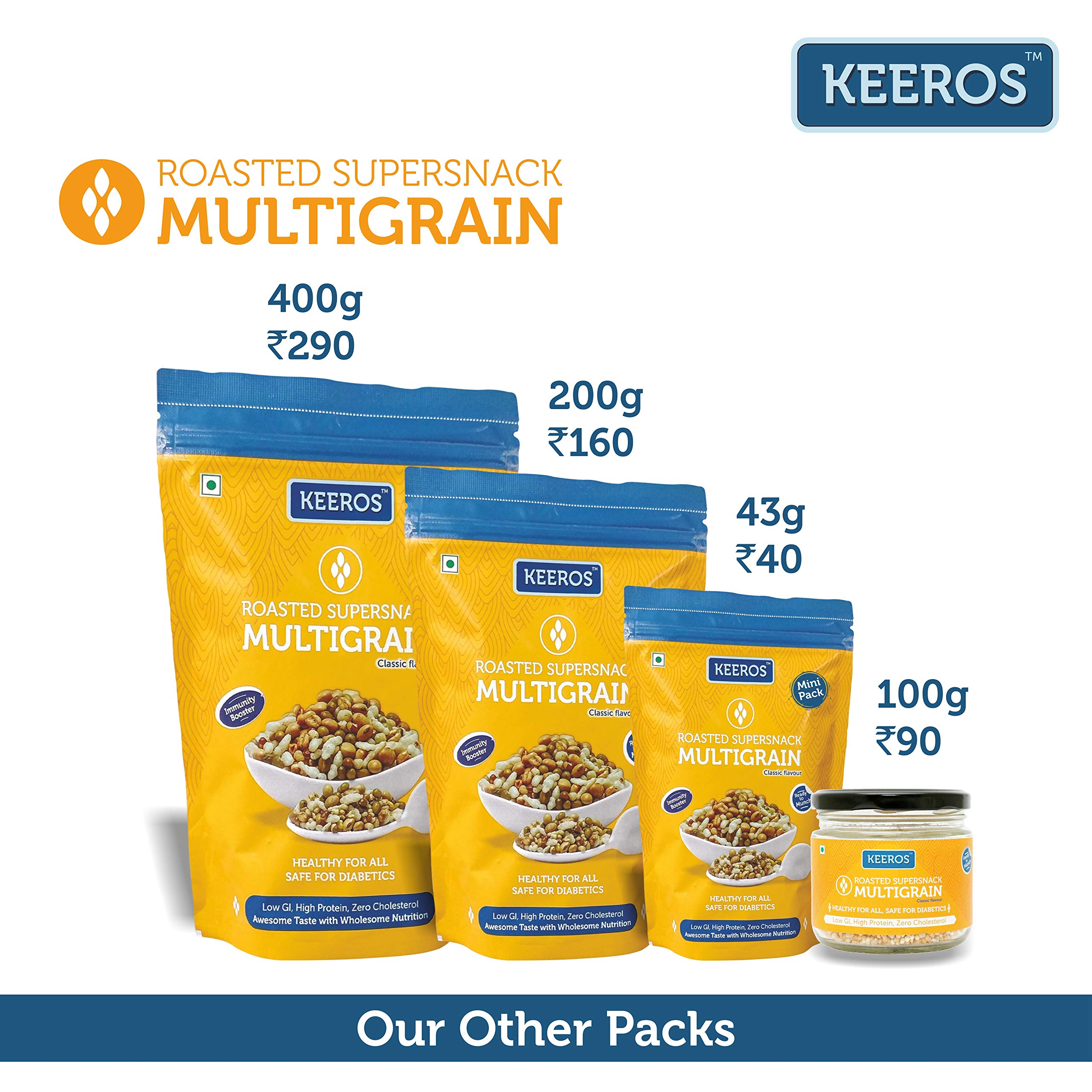 Keeros Multigrain Healthy & Diabetic Friendly Roasted Snacks Diet