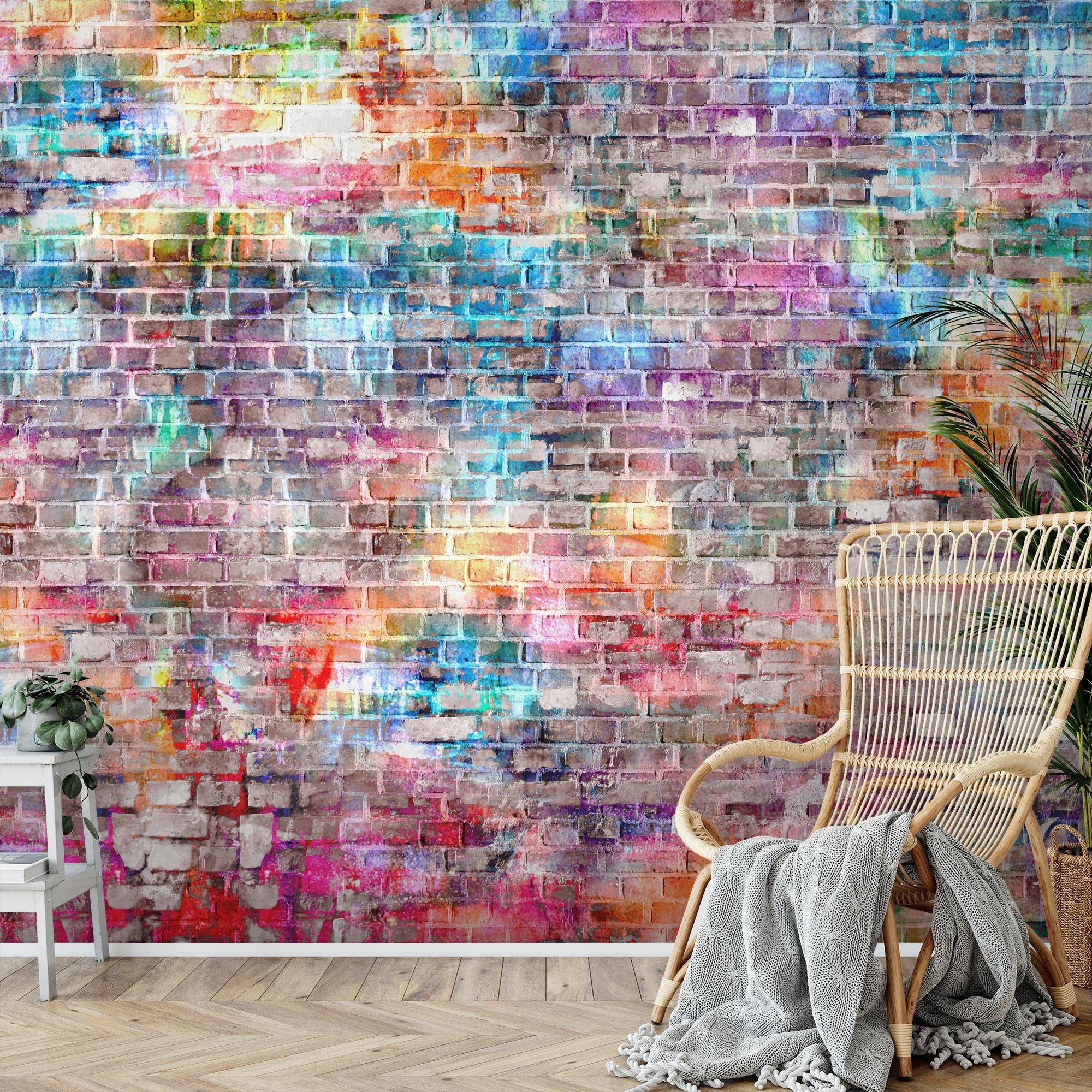 Runa Art Carta da parati fotografica 396 x 280 cm Effetto Muro di mattoni 3D | Vello Decorazione Murale Soggiorno Camera Da Letto | Manifattura tedesca | Marrone 9020012b