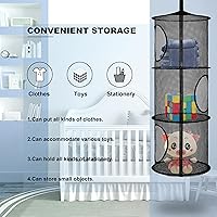 Vista 6 de Libeder Organizador de bolsas de almacenamiento de malla para colgar y ahorrar espacio, organizador de almacenamiento plegable con 3 compartimentos