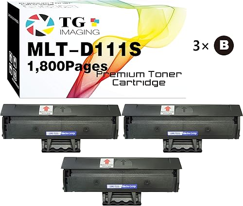 Paquete de 3 cartuchos de tóner compatibles con TG Imaging MLT-D111L utilizado para impresoras de tóner M2020W M2022 M2022W M2024W M2070FW M2070W