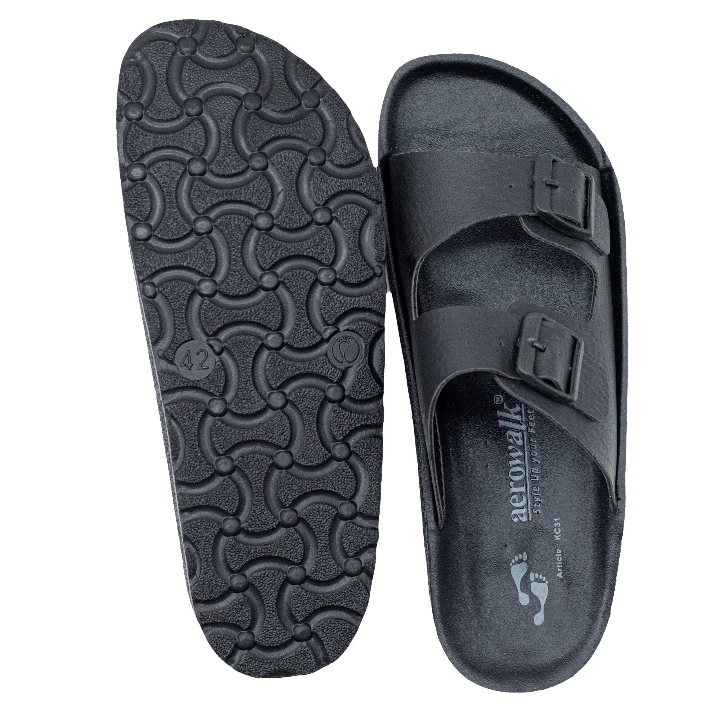 AEROWALK Stylish T-Shape Fashion Slipper for Men | Comfortable | Lightweight | Anti Skid | Casual Office Footwear (KC31) 3