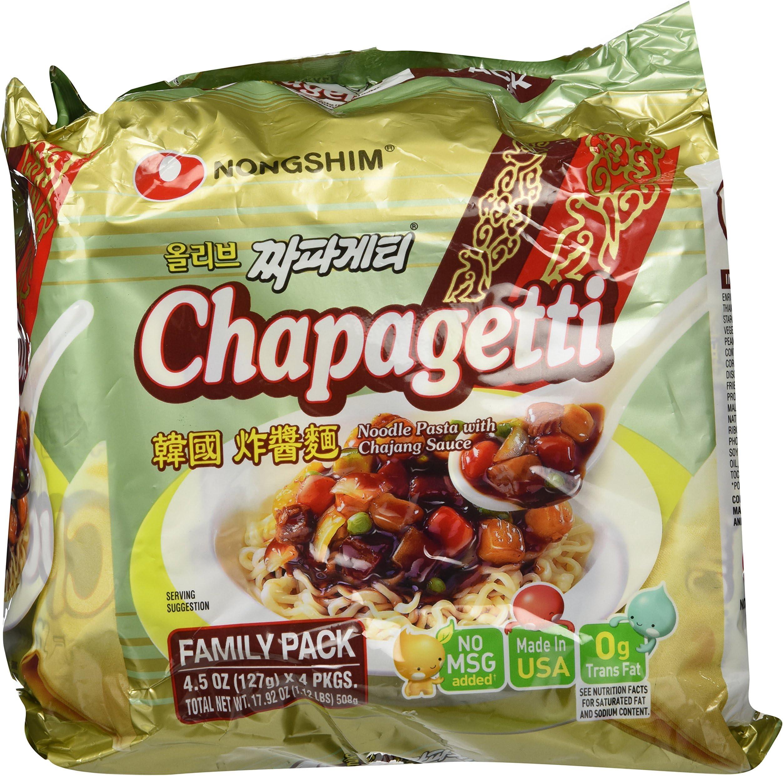 Nongshim Chapagetti Chajang Noodle, 4.5 Ounce (Pack of 4)