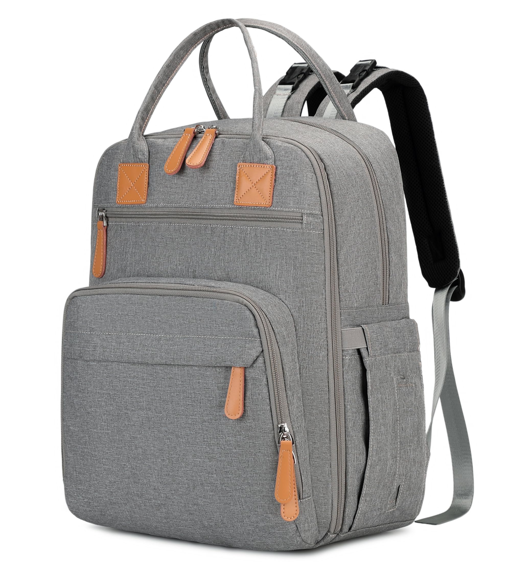 LORADI 18 Pockets Large Changing Bag Backpack, Baby Shower Essential, Grey