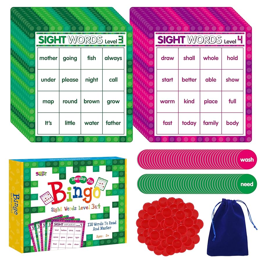 amazon-com-sight-word-bingo-game-120-sight-words-learn-to-read-level-3-level-4-bingo-board-game-dolch-s-fry-s-words-lists-for-kindergarten-and-preschool-kids-5-perfect-for for Sight Word Bingo Free Printable Amazon.com: Sight Word Bingo Game, 120 Sight Words Learn to Read Level 3 & Level 4 Bingo Board Game Dolch's & Fry's Words Lists for Kindergarten and Preschool Kids 5+, Perfect for for Sight Word Bingo Free Printable