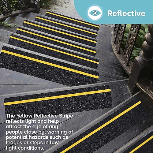 Miniatura 170 de Cinta de tracción antideslizante, 12 pulgadas x 30 pies, mejor agarre, fricción, adhesivo abrasivo para escaleras, peldaños en pisadas, interiores