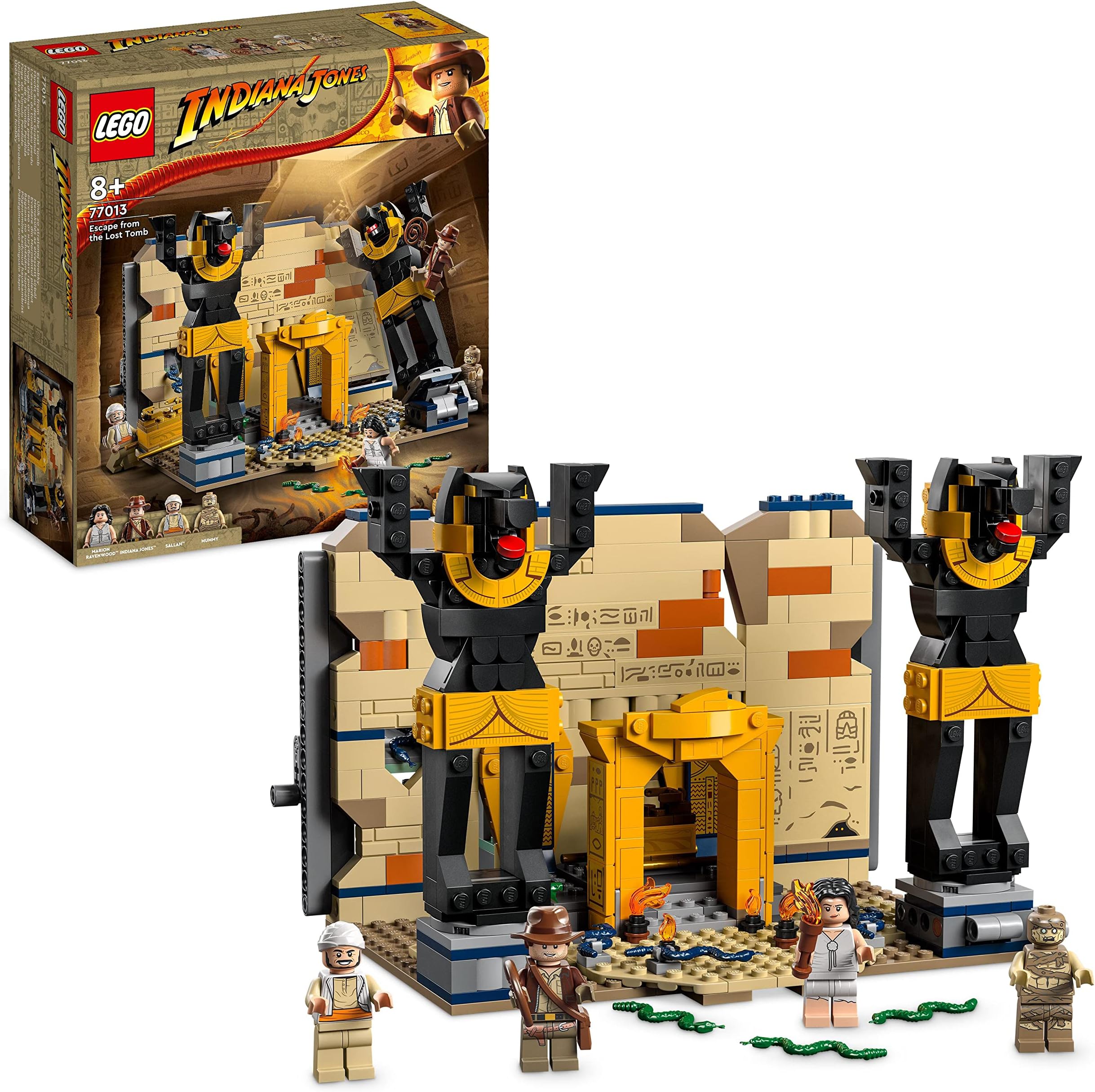Indiana Jones Escape from the Tomb Construction Toy with Temple and Mummy Mini Figure, Hunter of the Lost Treasure Movie Set, Gift Idea for Children 77013