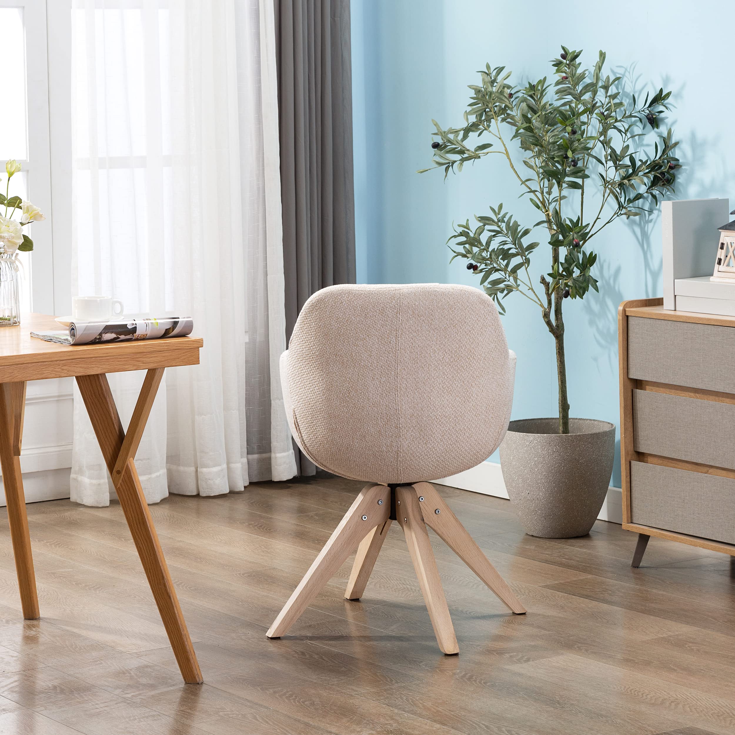 Buy KINWELL Swivel Armchair Fabric Accent Chair Dining Chair, Desk