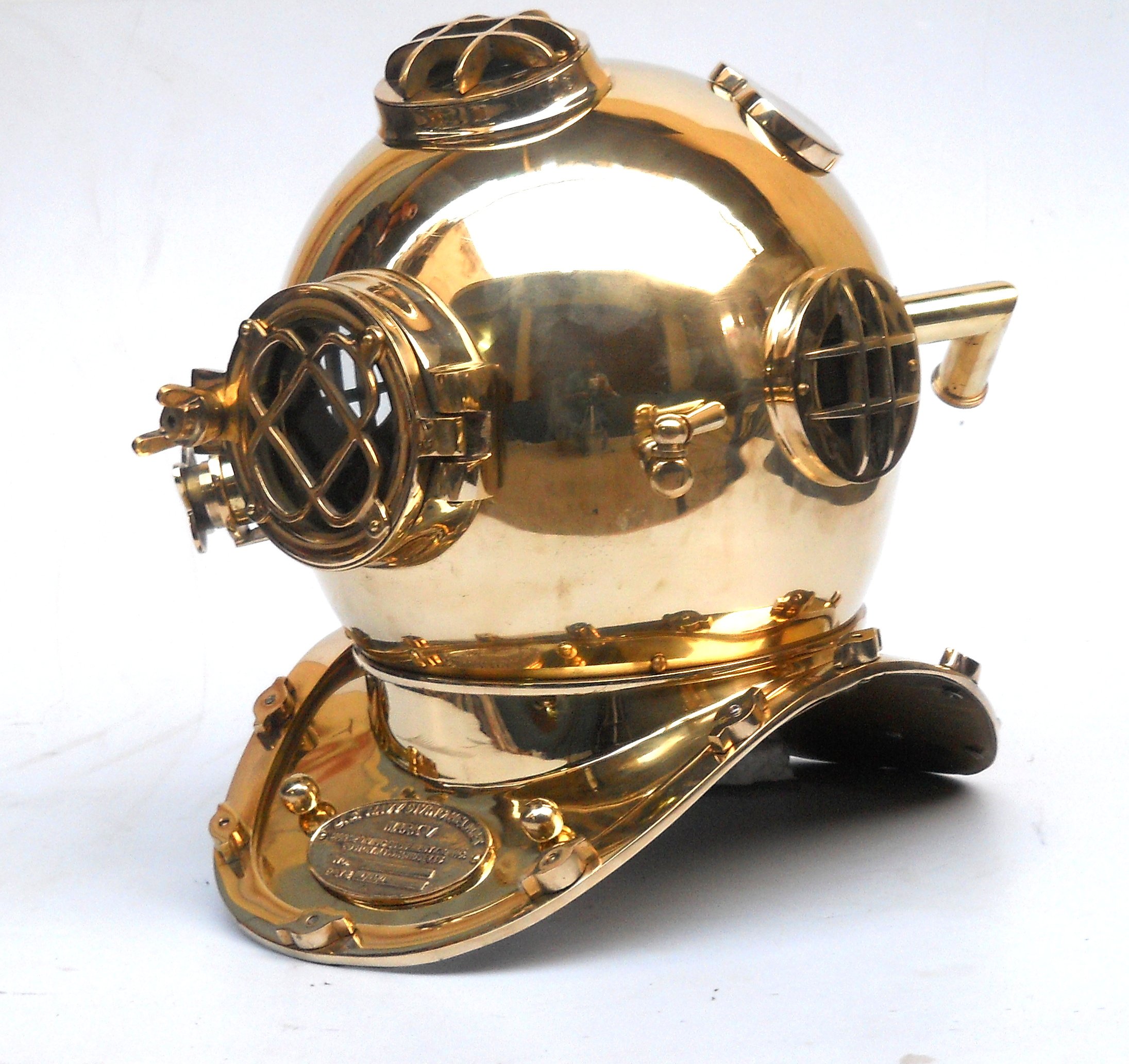 Nagina International Nautical Divers Helmet Maritime Mark V Deep Diving Solid Brass Helmet