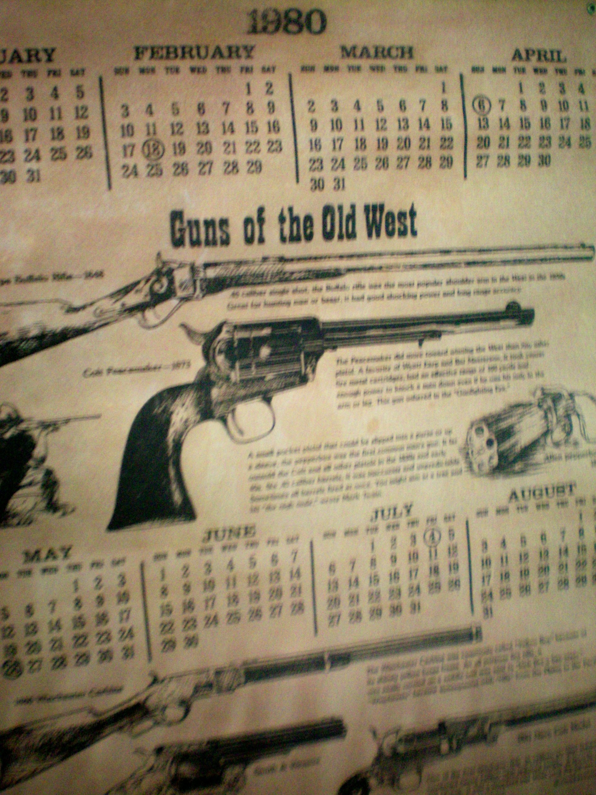 Amazon.com : ADVERTISING COLLECTIBLE - King's Gun Works 1980 Leather  Calendar - Guns of the Old West - approx. 17
