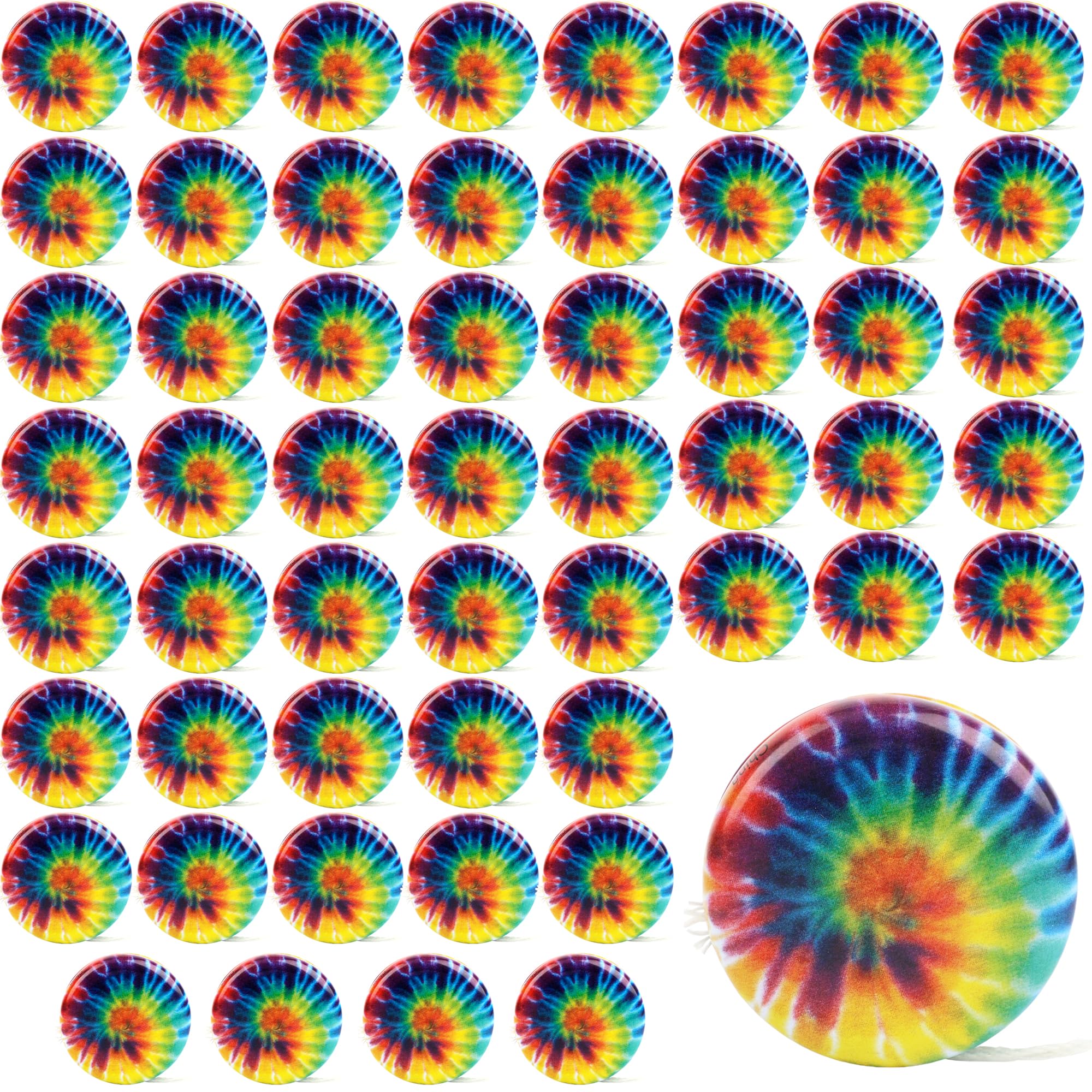 55 Pcs Rainbow Yoyos Metal Yo Yo Toys with Colorful Designs Birthday Party Favors Goodie Bag Fillers Holiday Stocking Stuffers Classroom Prizes