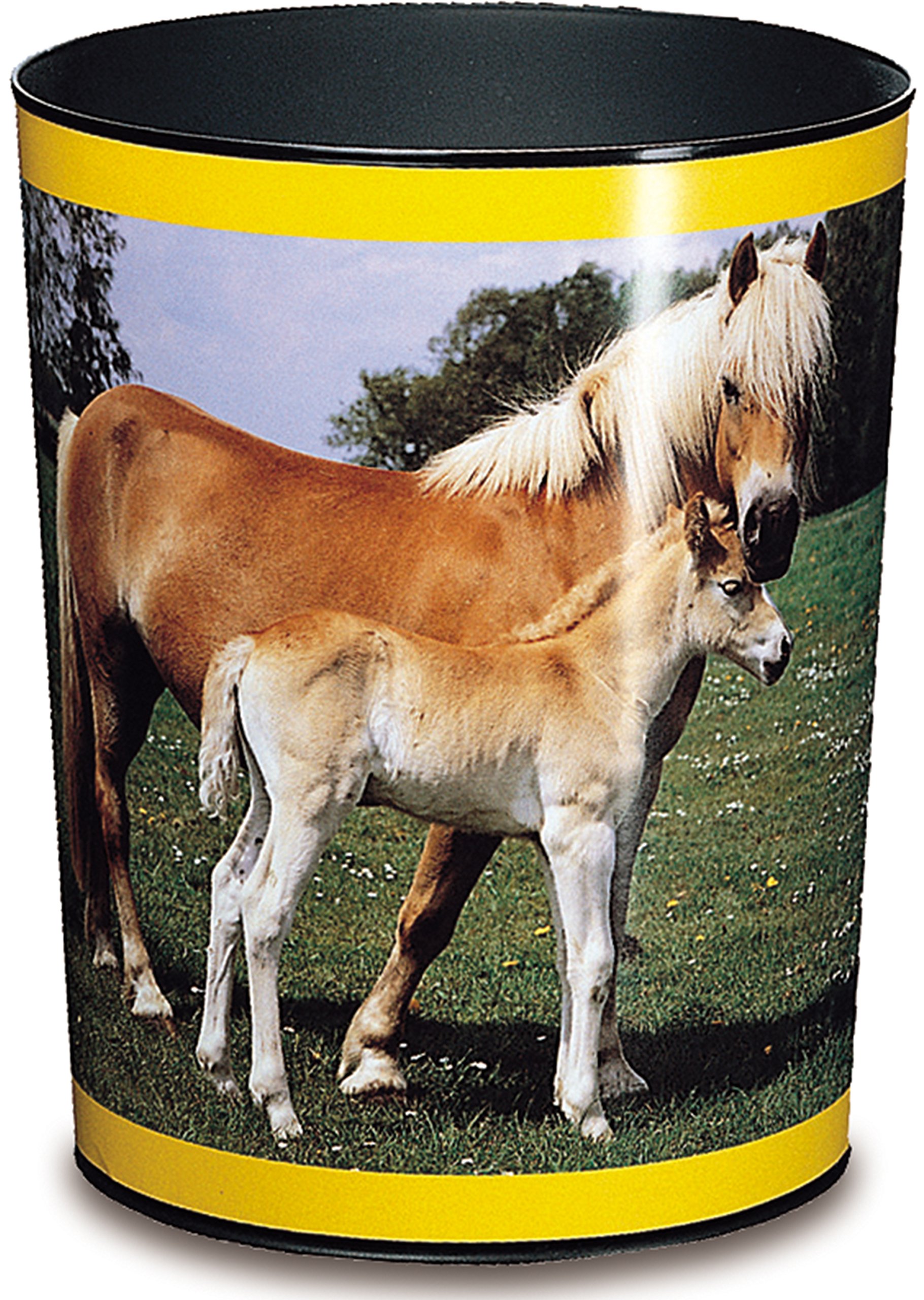 Läufer Runner trash, 13 litre trash can, Perfect for the nursery, Round, Sturdy Plastic, Horse and foal