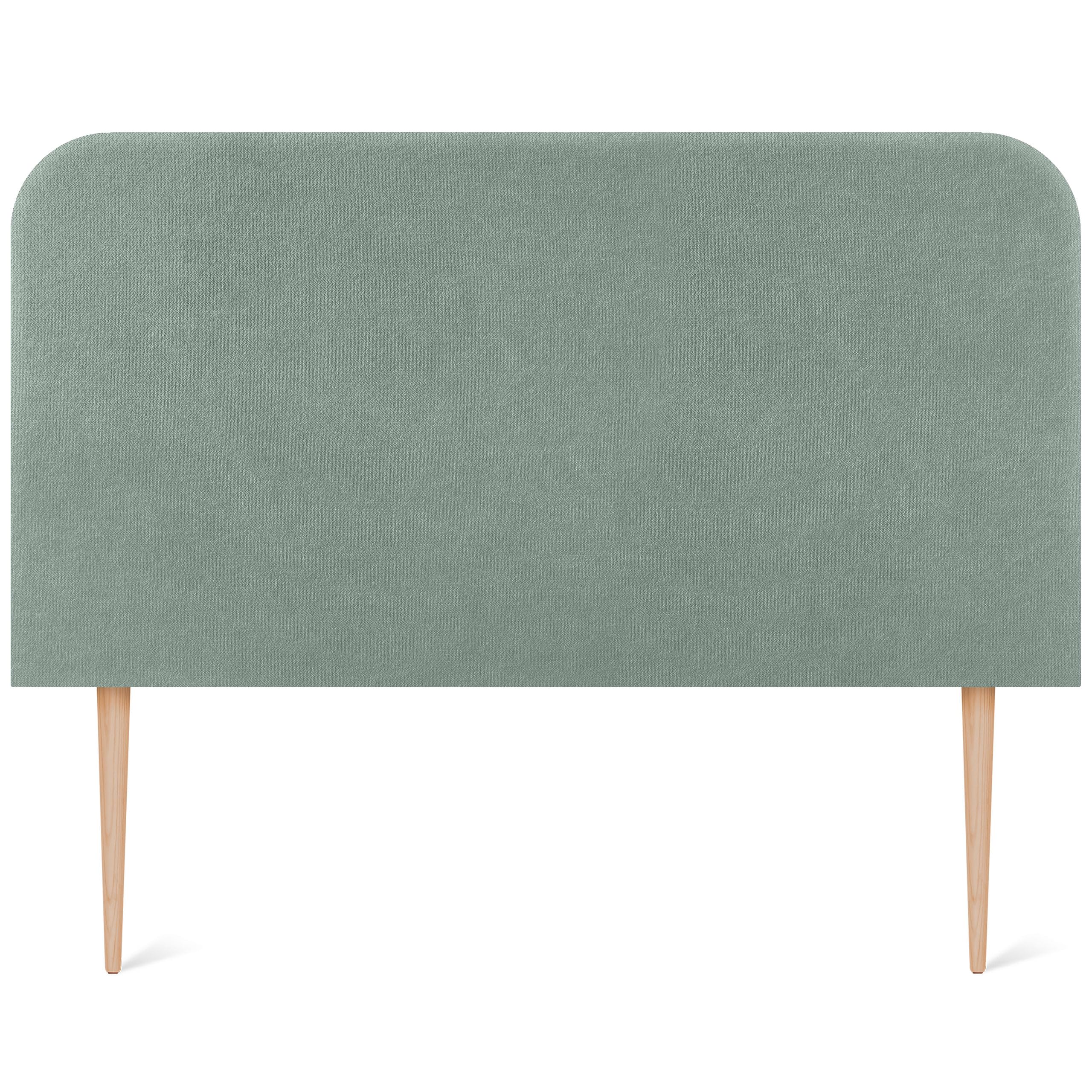 DHOME Cabecero Tapizado Liso Curvo Tela Aqualine 70cm Altura con Patas para Pared Acústicos Cabeceros Absorbentes Cabezal Cama Dormitorio (Verde Agua, 160cm)