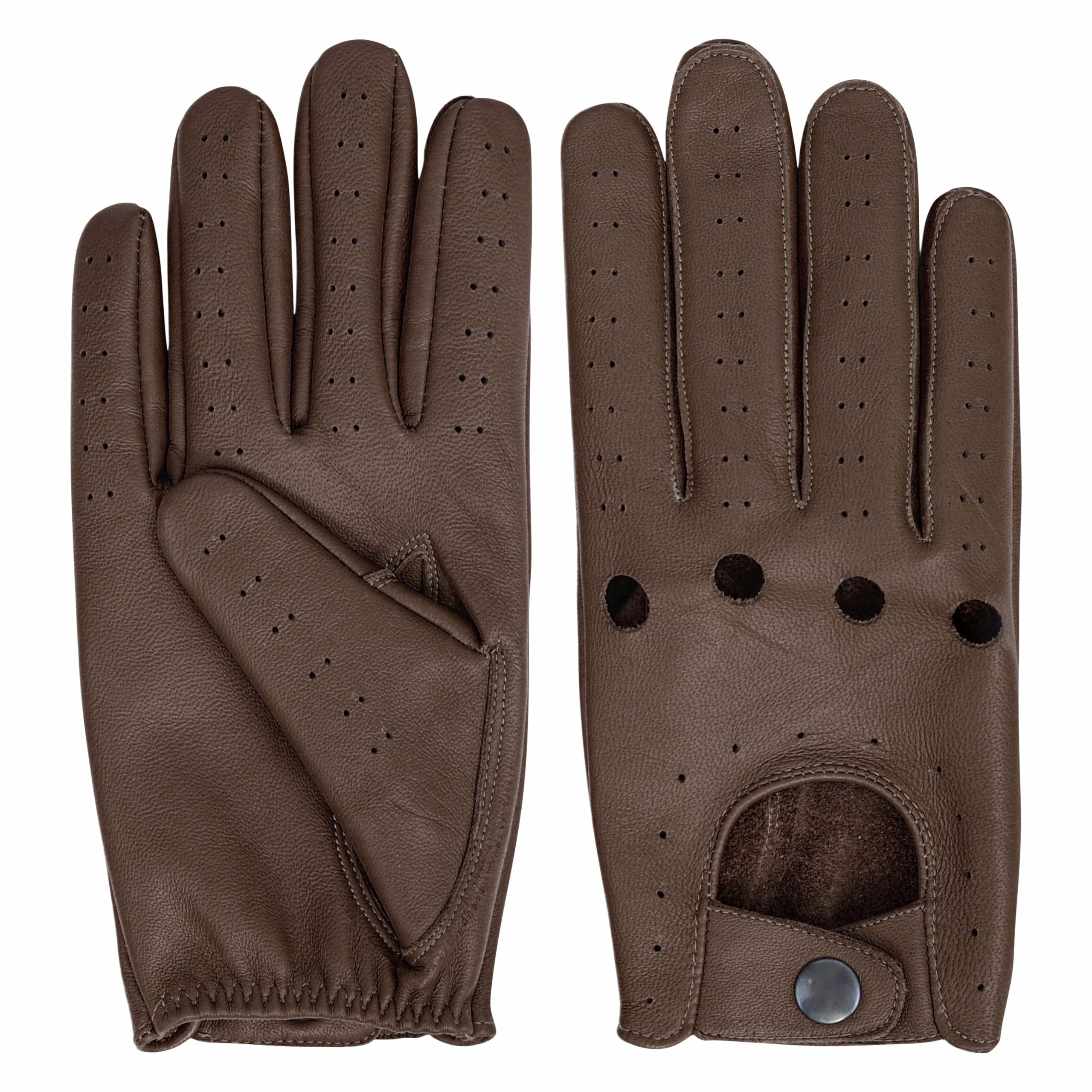 M&amp;H Since 1978 Driving Gloves for Men - Mens Leather Car Gloves