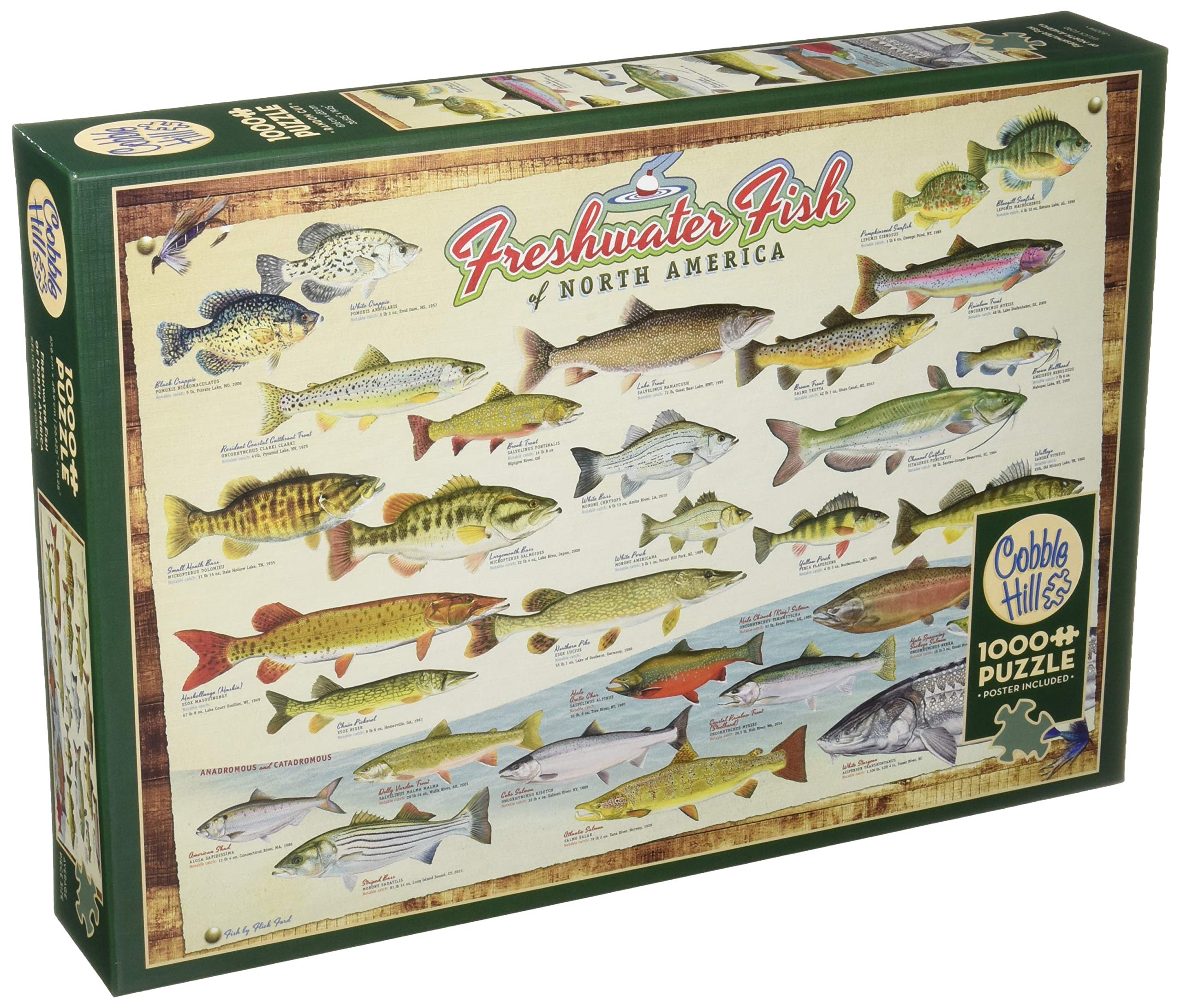 Cobblehill Puzzles 1000 pc Freshwater Fish of N. America