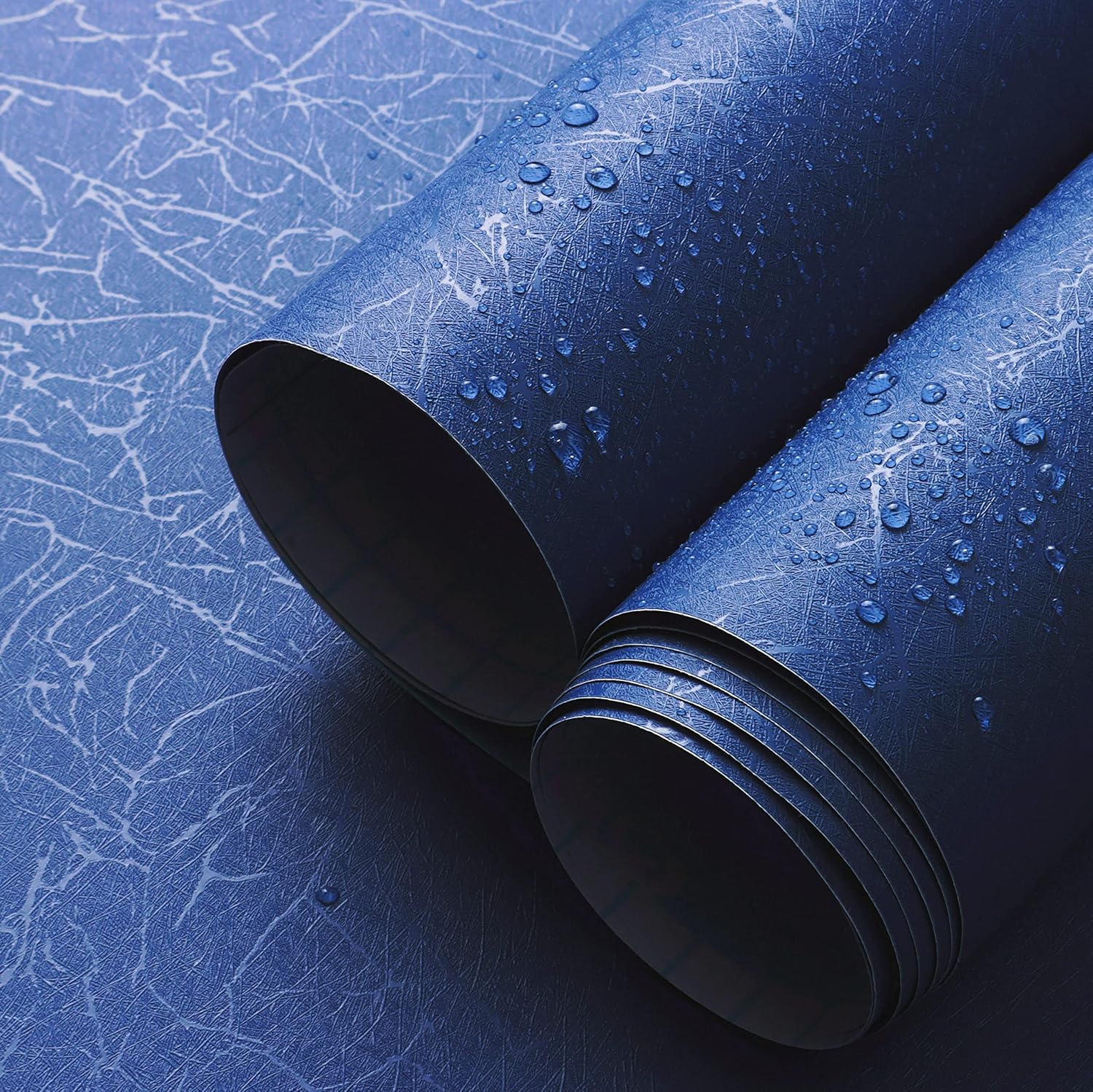 Safiyya Blue Silk Peel and Stick Wallpaper Textured Dark Blue Contact Paper Removable Wallpaper Silk Decorative Self Adhesive Wall Paper Vinyl Rolls 118\"x 17.3\" 17.3\" x 118\" Dark Blue incomplete 