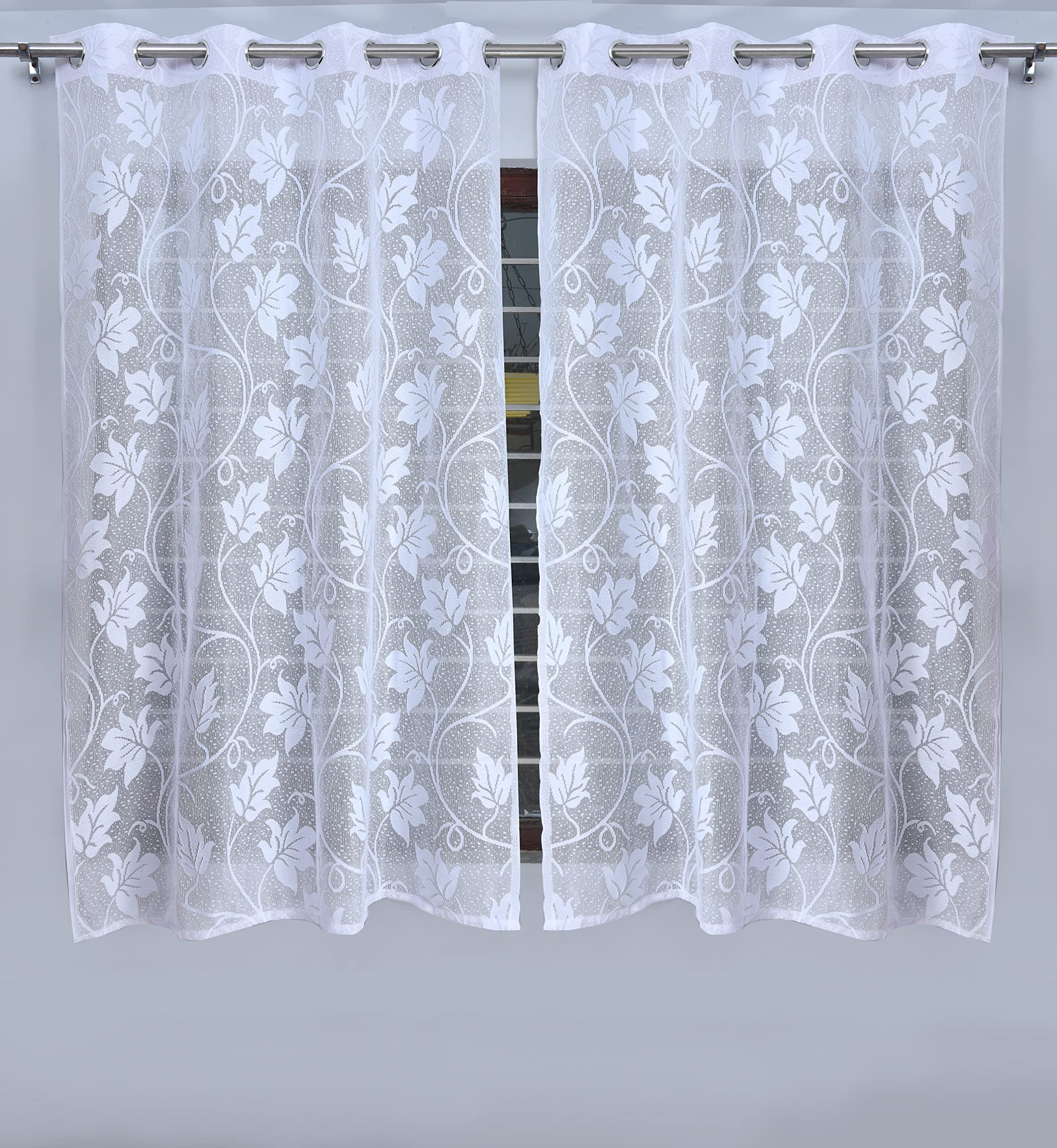 Multitex Net Flower Window Curtain-Set of 2