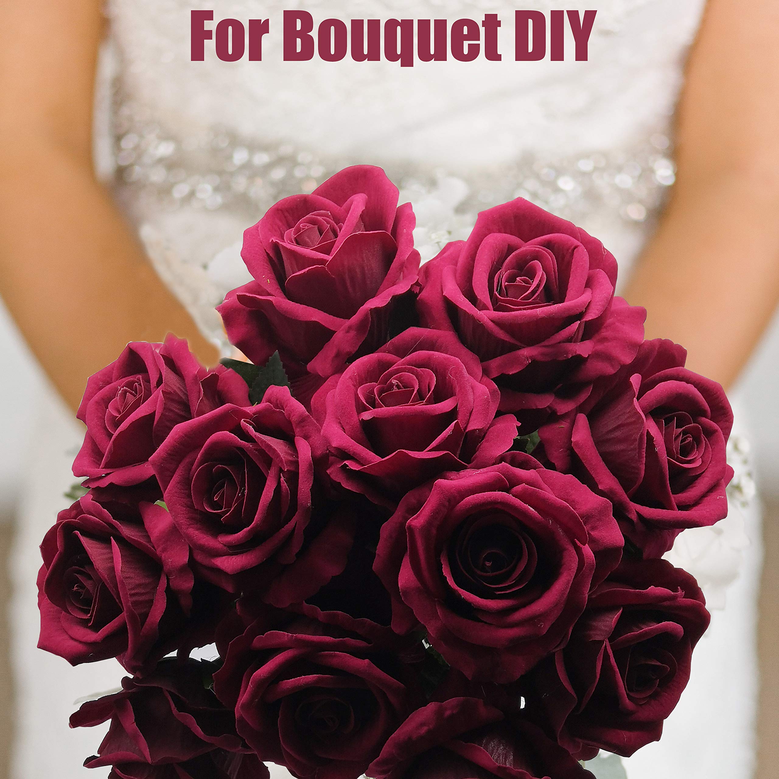M METERXITY 40pz Boccioli Rosa Coperture Rete Protezione - Copertura Rete per Pennelli Trucco,Rete per Boccioli Rosa, Applicabile Fioraio/Bouquet/Decorazioni Floreali (0.4x4.7, Rosa Rossa