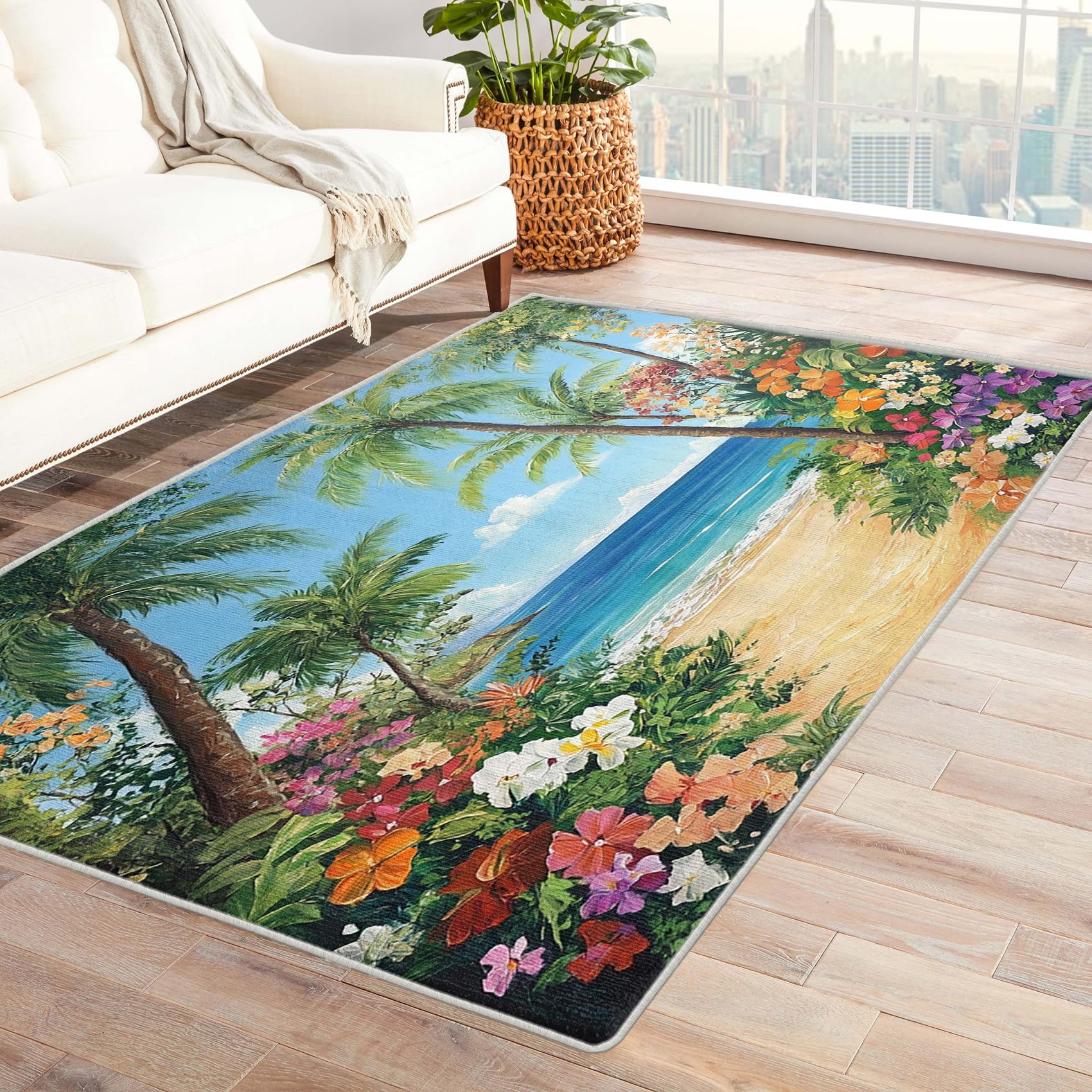 Amazon.com: Tropical Throw Rugs for Entryway 2x3, Beach Floral