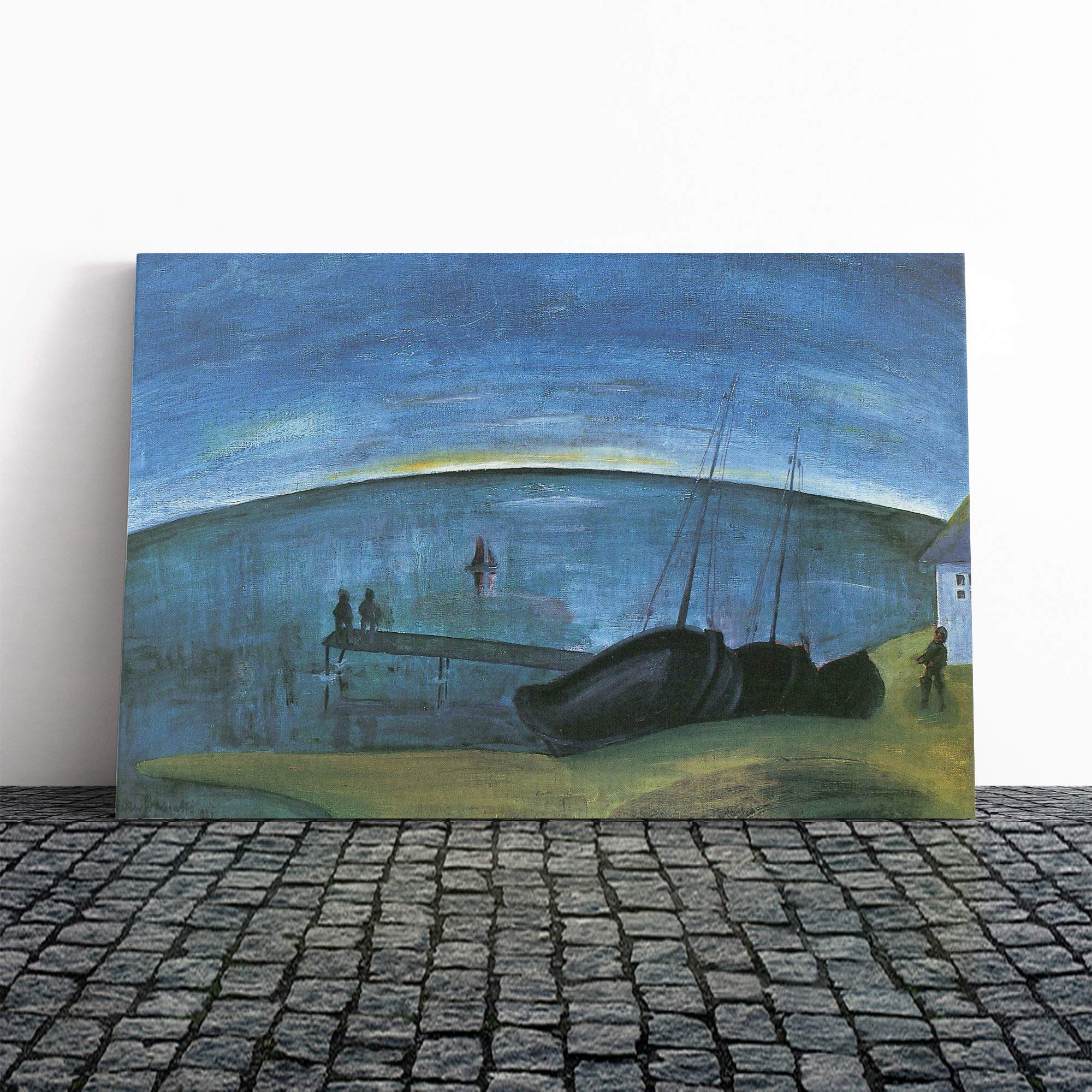 Walter Gramatte Morning on The Sea Canvas Print | Gallery Wrapped 30mm Frame Wall Art | 20x14 inches | Ready to Hang | Modern Seascape Picture | Living Room Bedroom Lounge Office