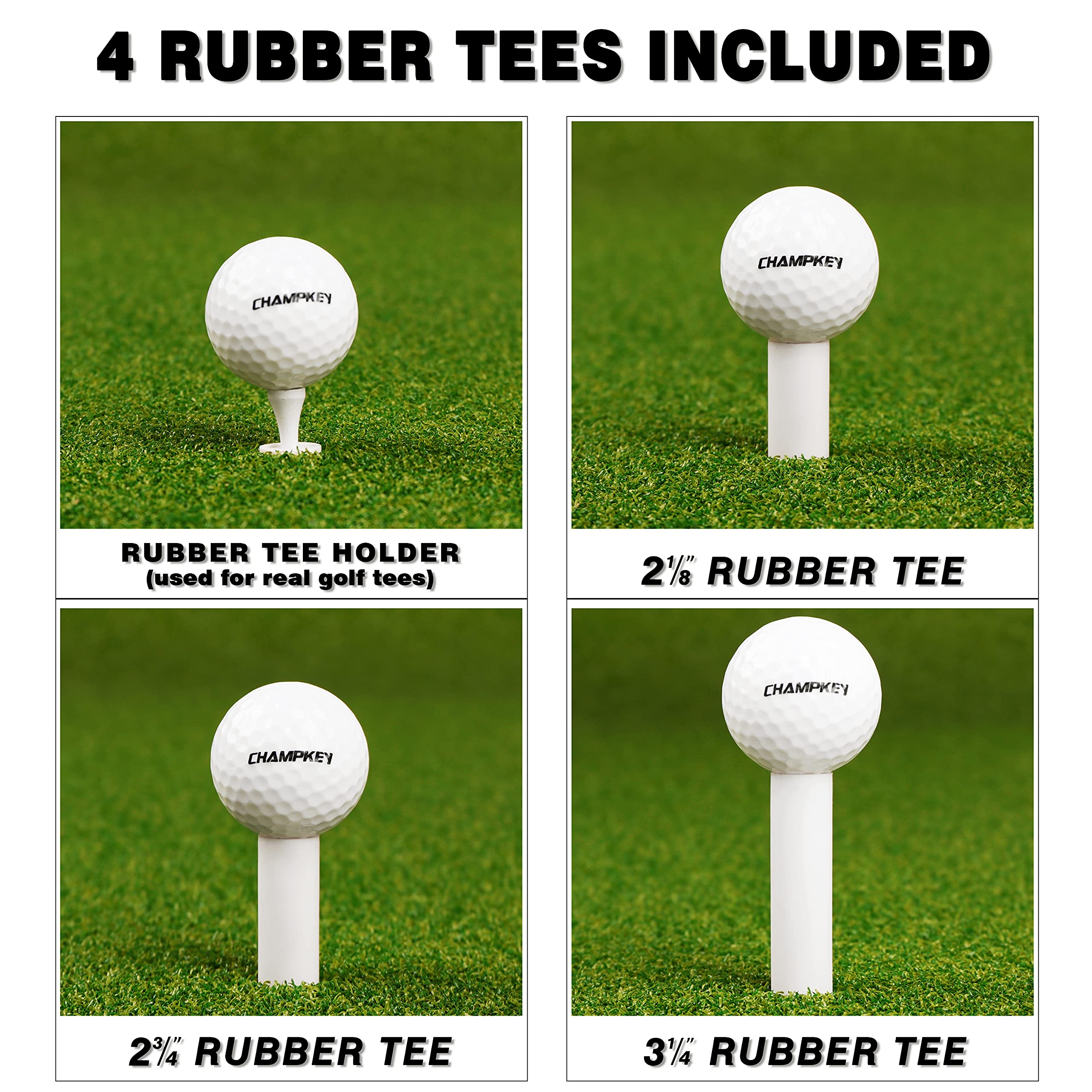 CHAMPKEY PRO Golf Hitting Mats Premium Turf with Rubber Foam Padding