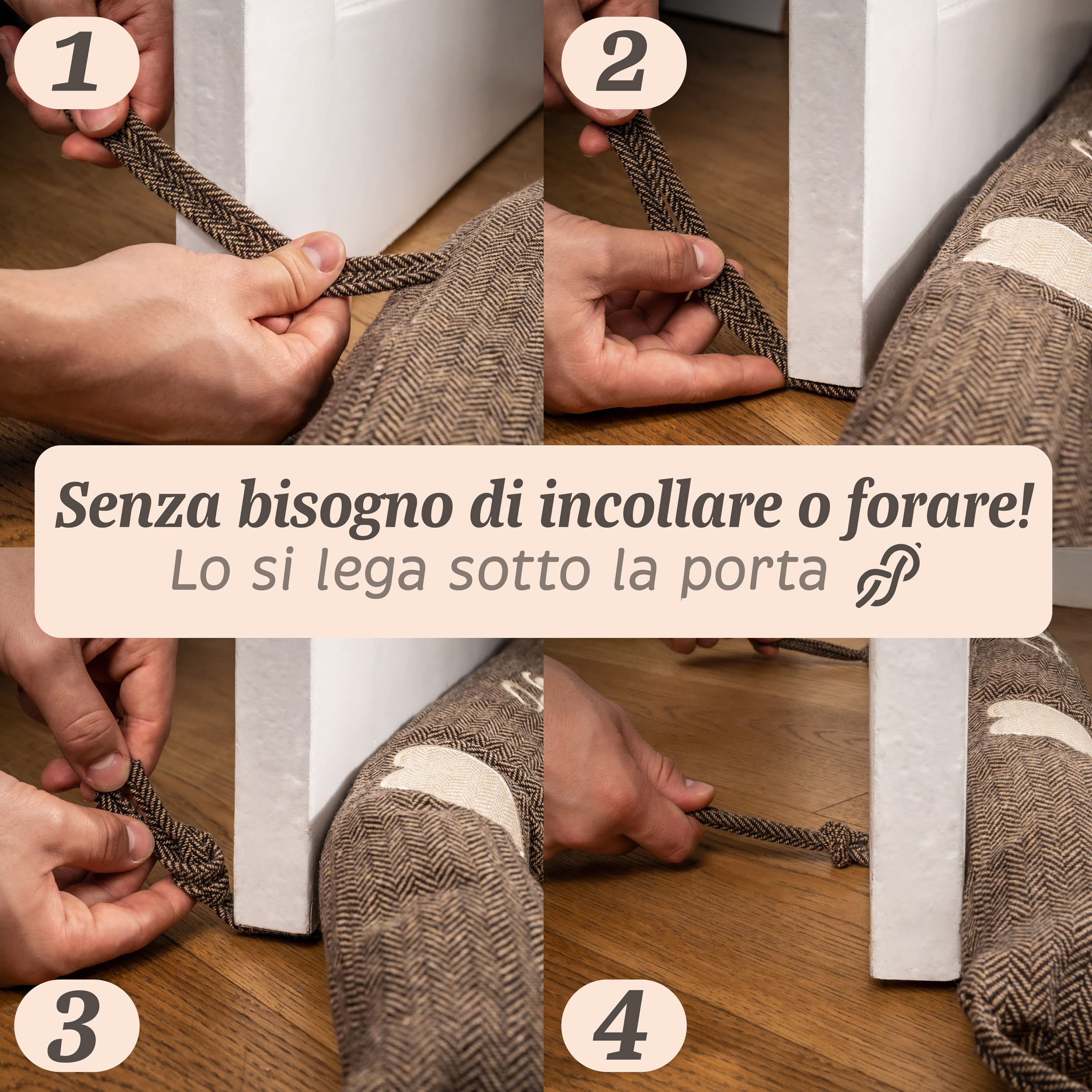 PARASPIFFERI SOTTOPORTA PER PORTE 95 CM DOPPIA GUARNIZIONE ANTIRUMORE Marrone 8021000019368