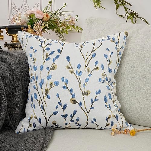 Miniatura 2 de YOUR SMILE Funda de cojín decorativa cuadrada verde jacquard bordado clásico 18x18 pulgadas