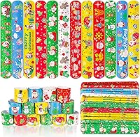 Vista 2 de Max Fun 48 piezas de pulseras de bofetada de Navidad, juguetes para niños, recuerdos de fiesta de Navidad, rellenos de calcetines de Navidad