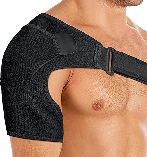 ShoulderShield Shoulder Brace for Men & Women - Adjustable Compression Wrap for AC Joint, Torn Rotator Cuff Relief, Impingement, Tendonitis, Bursitis - Stabilizing Support Sleeve Fits Right & Left