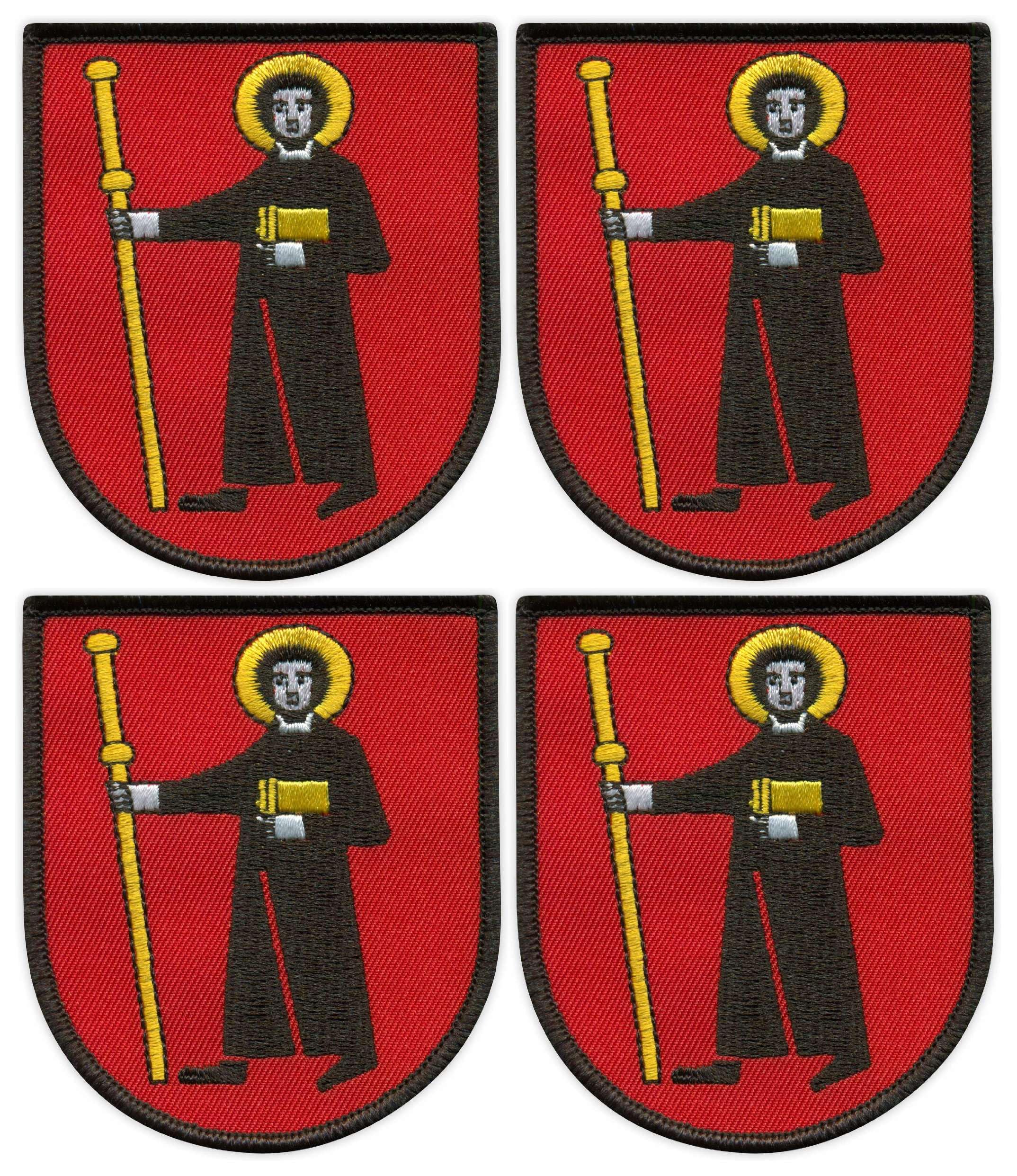 Zestaw Czterech - Patchion Herb Kantonu Glarus - Kantony Szwajcarii - Glarus - Czarny Oraz - Hafciana Łatka/Odznaka/Emblemat