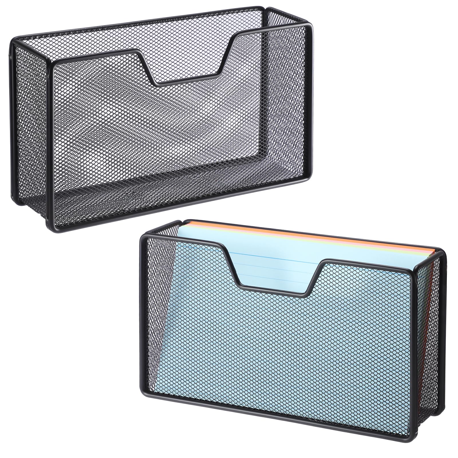 BTSKY Karteikartenhalter, 12,7 x 20,3 cm, Metalldrahtgeflecht | Moderner Schreibtisch-Notizkarten-Organizer, Büro-Schreibtisch-Organisation für Notizkarten, Postkarten, Rezepte, 1 Stück