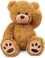 LotFancy 20 Inch Brown Teddy Bear Plush - Soft Cuddly Stuffed Animal Toy with Footprints, Safe Gifts for Kids, Toddlers, Baby Shower, Easter