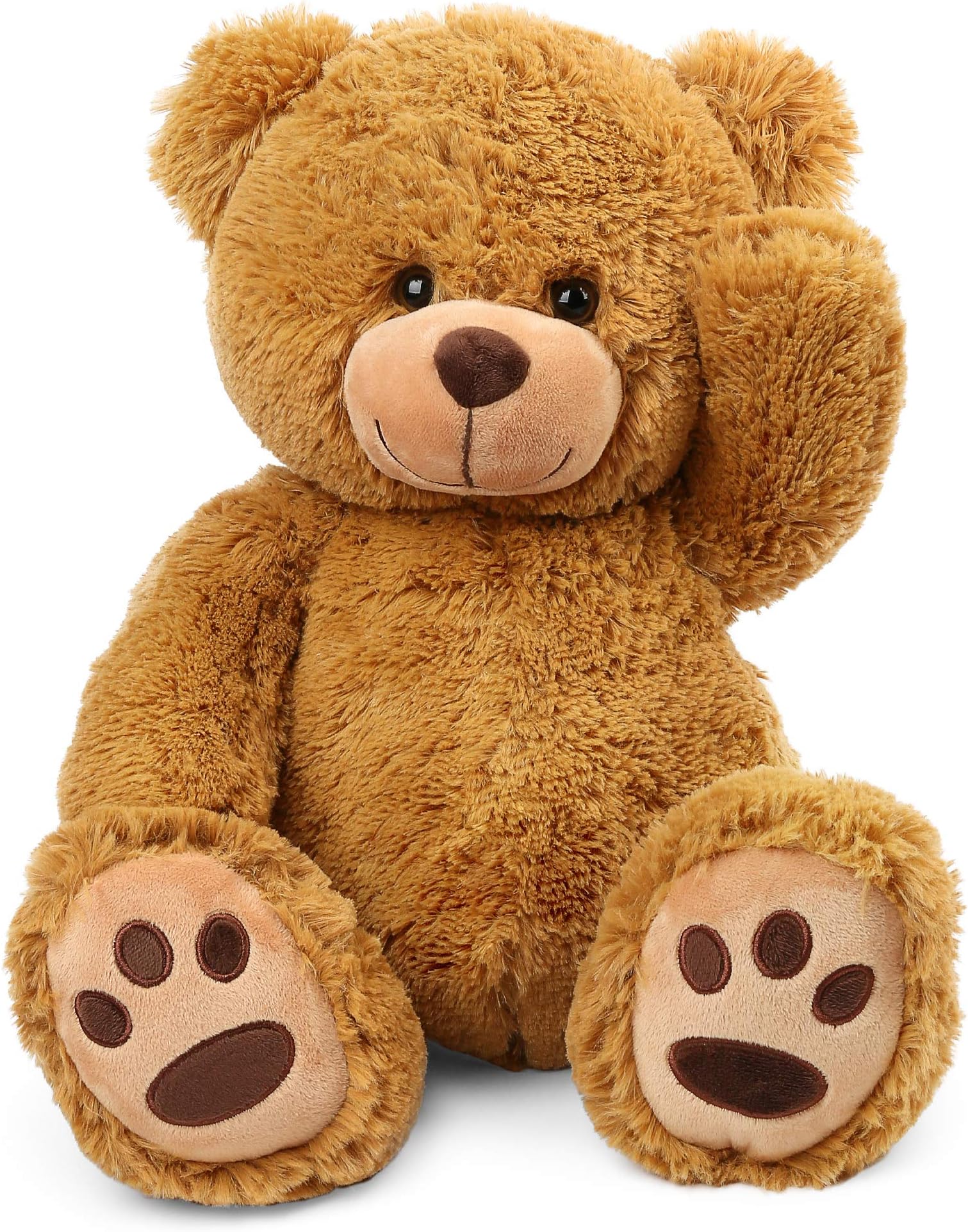 LotFancy Big Teddy Bear Stuffed Animals Plush, Soft Cuddly Teddy Bear Plush Toy Gifts for Kids, Girls, Beige, (17 inches)