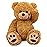 LotFancy Teddy Bear Stuffed Animals, 20 inch Brown Soft Cuddly Stuffed Bear Plush Toy, Cute Stuffed Animals with Footprints, Gifts for Kids Baby Toddlers on Baby Shower, Easter Decoration