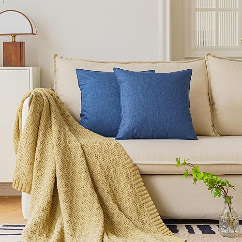 Miniatura 10 de NiNi ALL Juego de 2 fundas de almohada impermeables para exteriores, decorativas, casa de campo, jardín, fundas de cojín sólidas para patio, tienda