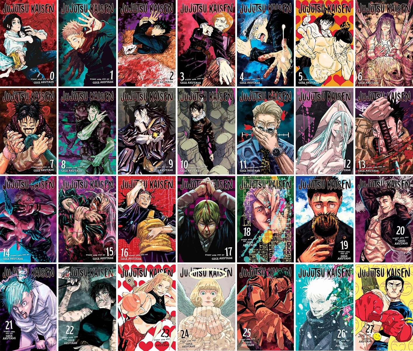 Viz Media The Jujutsu Kaisen Series (Vol 0-27) 28 Books Collection Set By Gege Akutami