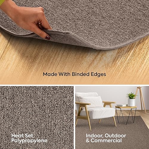 Miniatura 6 de Furnish my Place Alfombra moderna para interiores y exteriores, color marrón liso, alfombra para cuarto de bebé, alfombra moderna para sala de