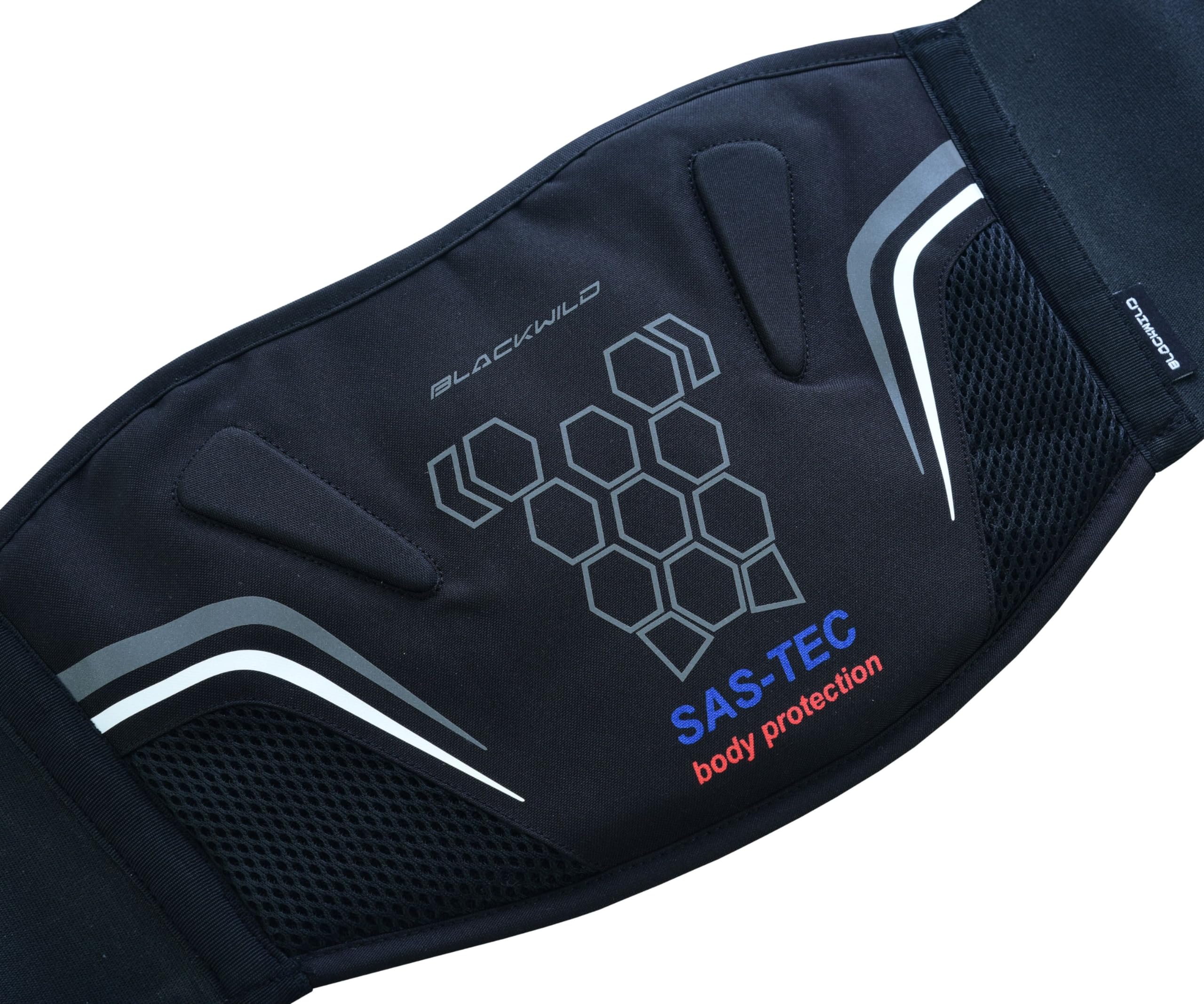 BLACKWILD - Cintura renale per moto con protezione per coccige SAS-TEC SP-T | Cintura renale per moto uomo e donna | Cintura renale per tutte le attività all'aperto