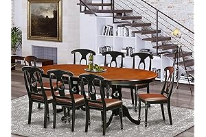 EAST WEST FURNITURE 9 Pc Dining room set-Dining Table with 8 Wooden Dining Chairs