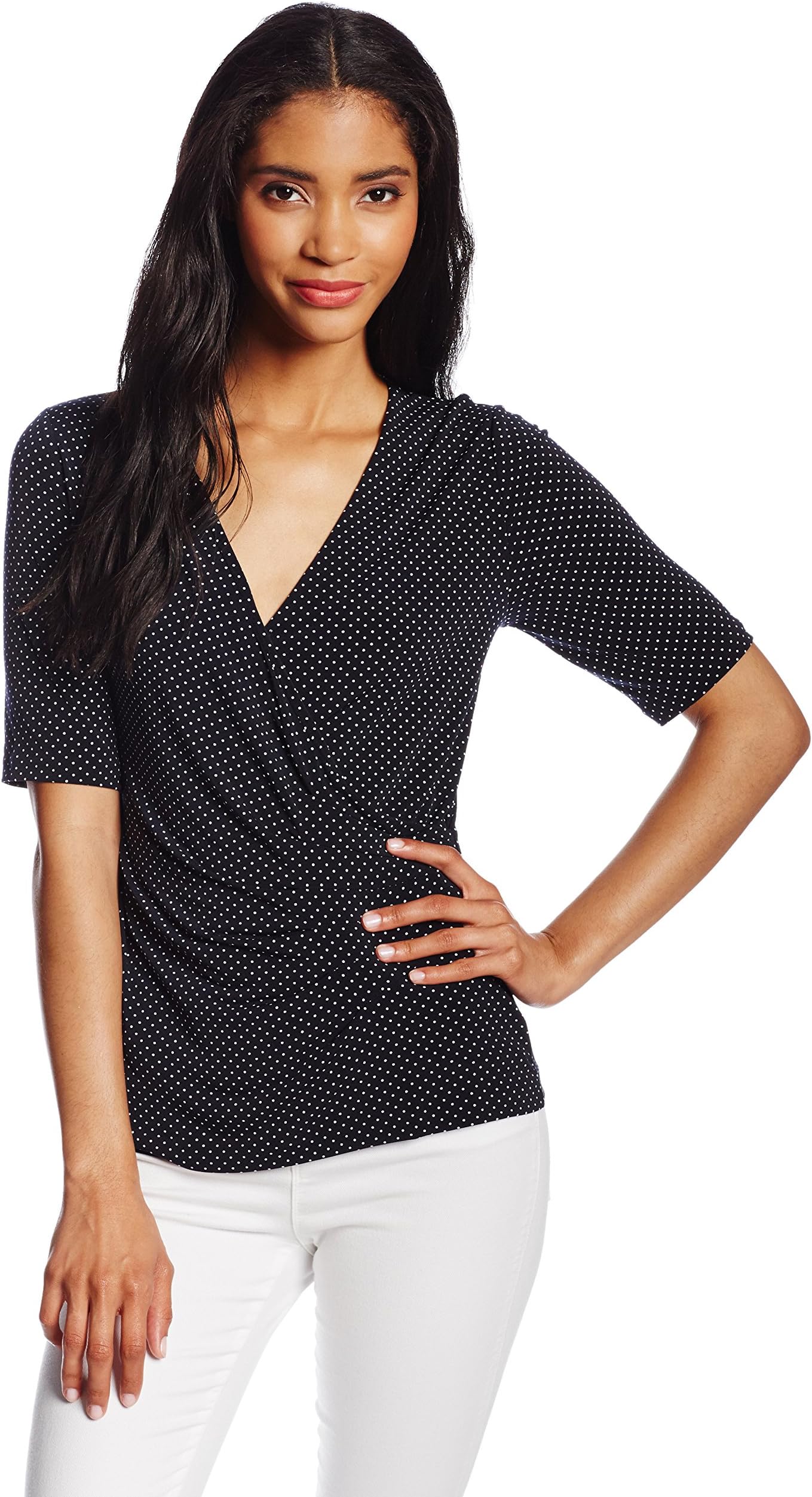 Jones New York Women's Shortsleeve Wrap Top