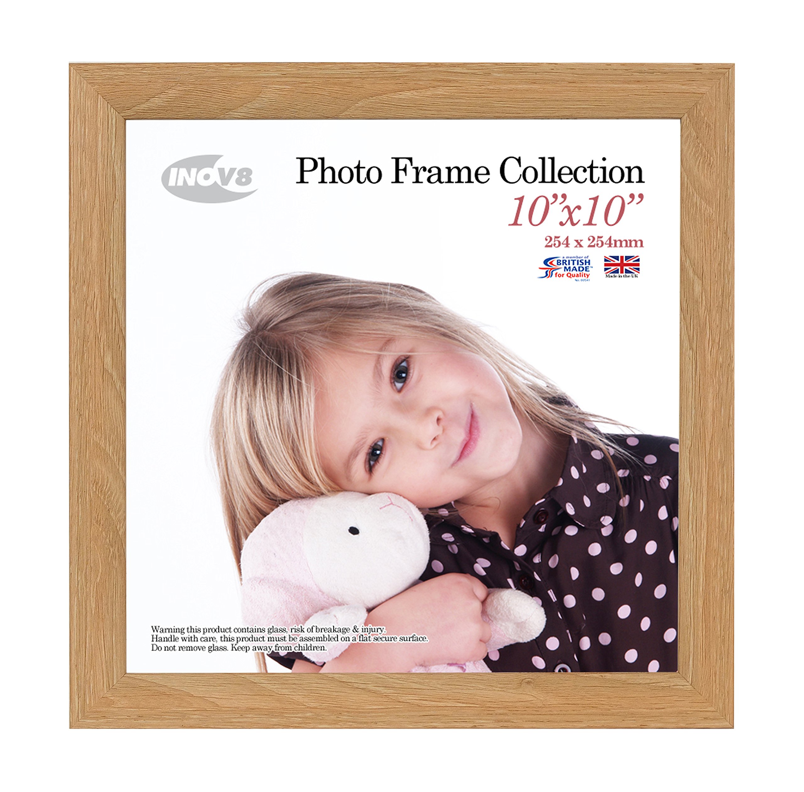Inov8 Framing Photo Frame, Wood Effect Lime Oak, 10"x10" (25.4cm x 25.4cm)