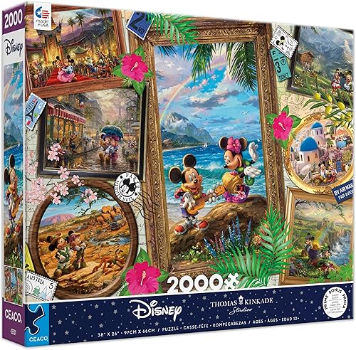 Miniatura 3 de Ceaco - Thomas Kinkade - Disney - Collage de viaje - Rompecabezas de 2000 piezas