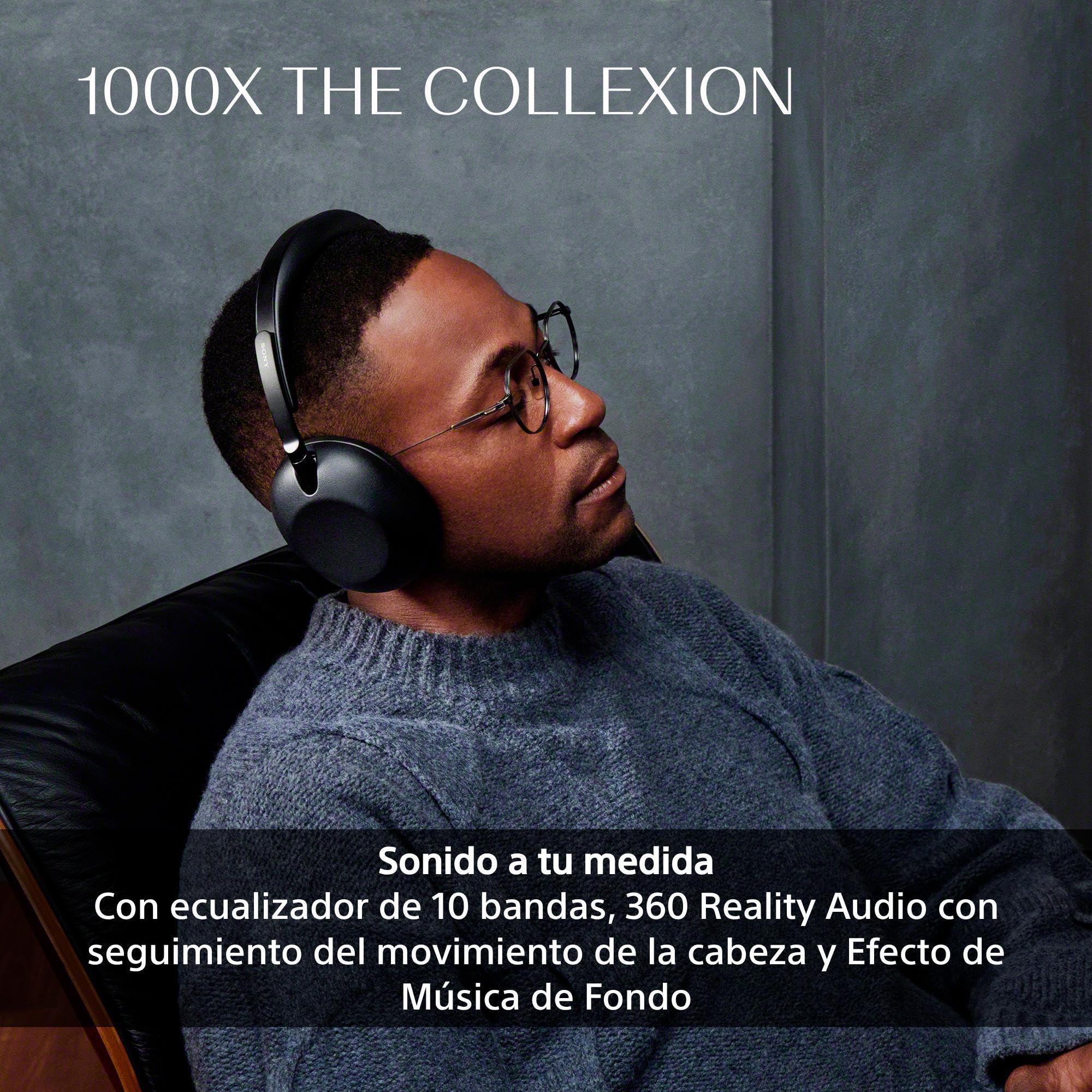 Sony 1000X The COLLEXION Auriculares inalámbricos de Lujo Bluetooth con Noise Cancelling Premium, Sonido Hi-Res Estudio; 360 Upmix, con Estuche para Viajes, Negro, Nuevo Modelo