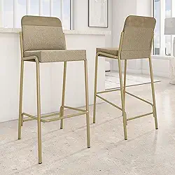 Kit 2 Banquetas Altas Duo Carraro (Bamboo e Dourado)