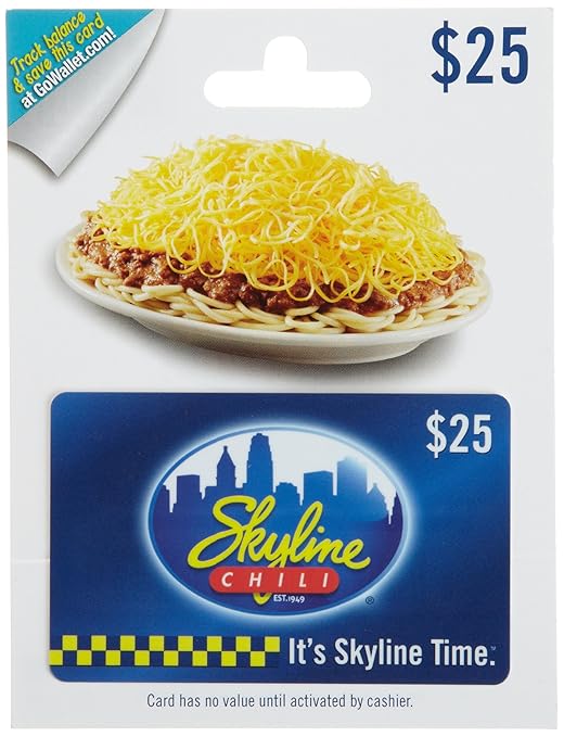Skyline Chili Gift Card 25 Gift Cards