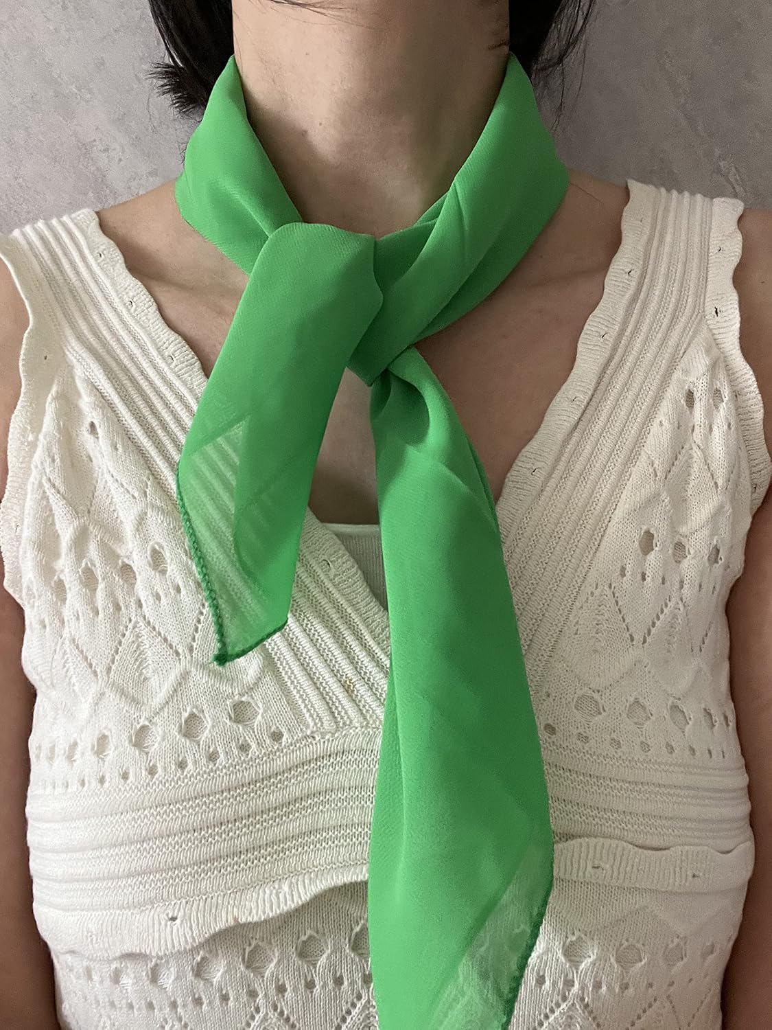 chiffon neckerchief for women neck scarf 23.6''x23.6''