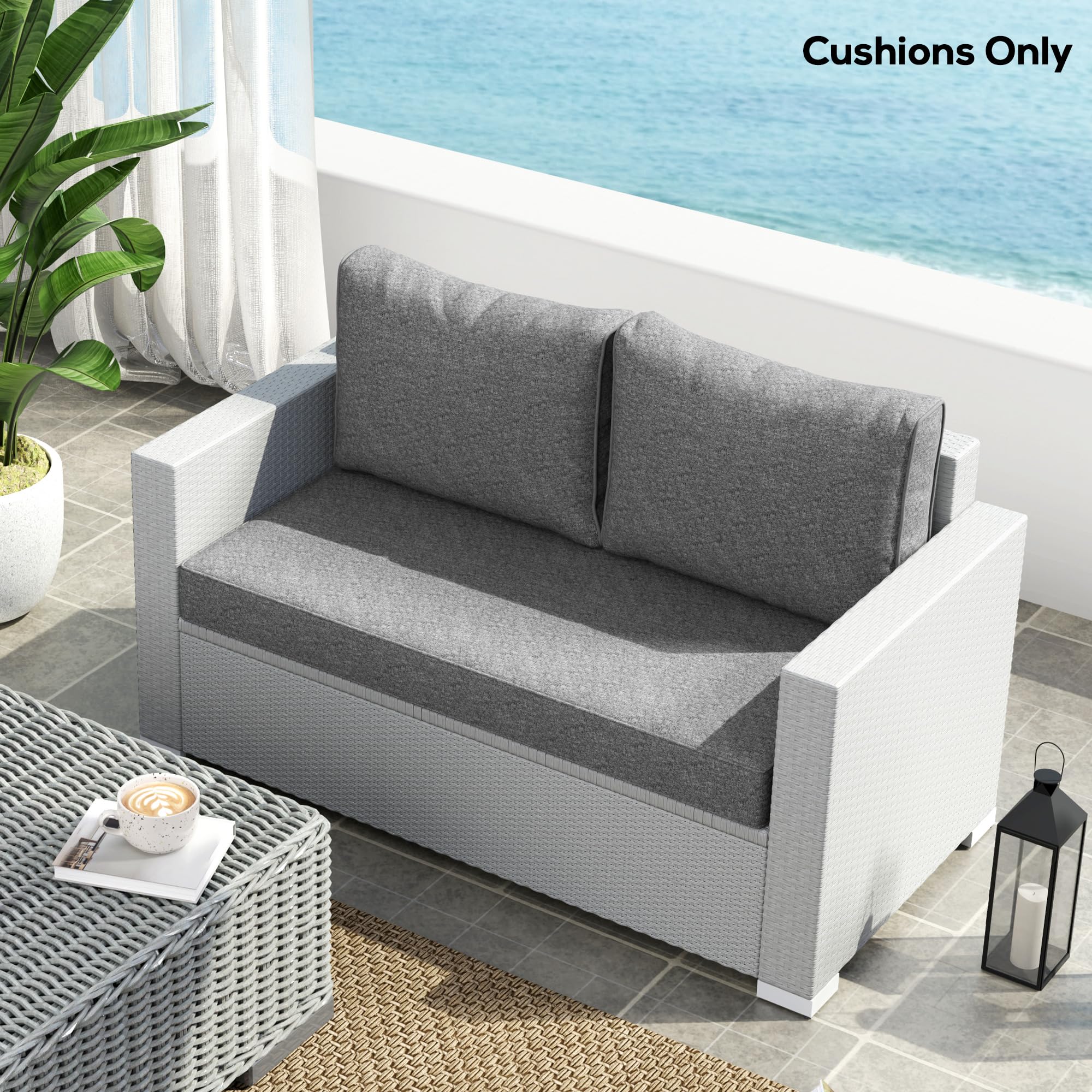 Amazon.com: Outsunny 2 Seat Patio Furniture Cushions, 46x26x5 in