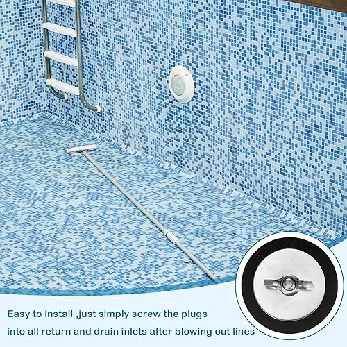 Miniatura 6 de Honoson 2 tapones de 1.25 a 1.5 pulgadas para piscina de invierno de PVCacero, tapones de orificio de goma para piscina, desnatador, expansión de