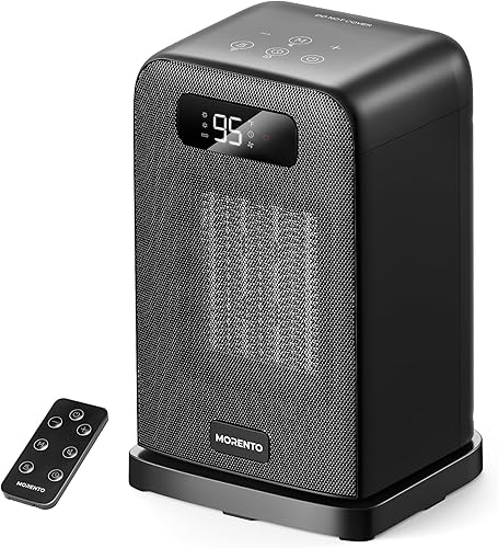 MORENTO Calentador de espacio, calentadores de espacio portátiles para uso en interiores, control automático de temperatura, calentador eléctrico de